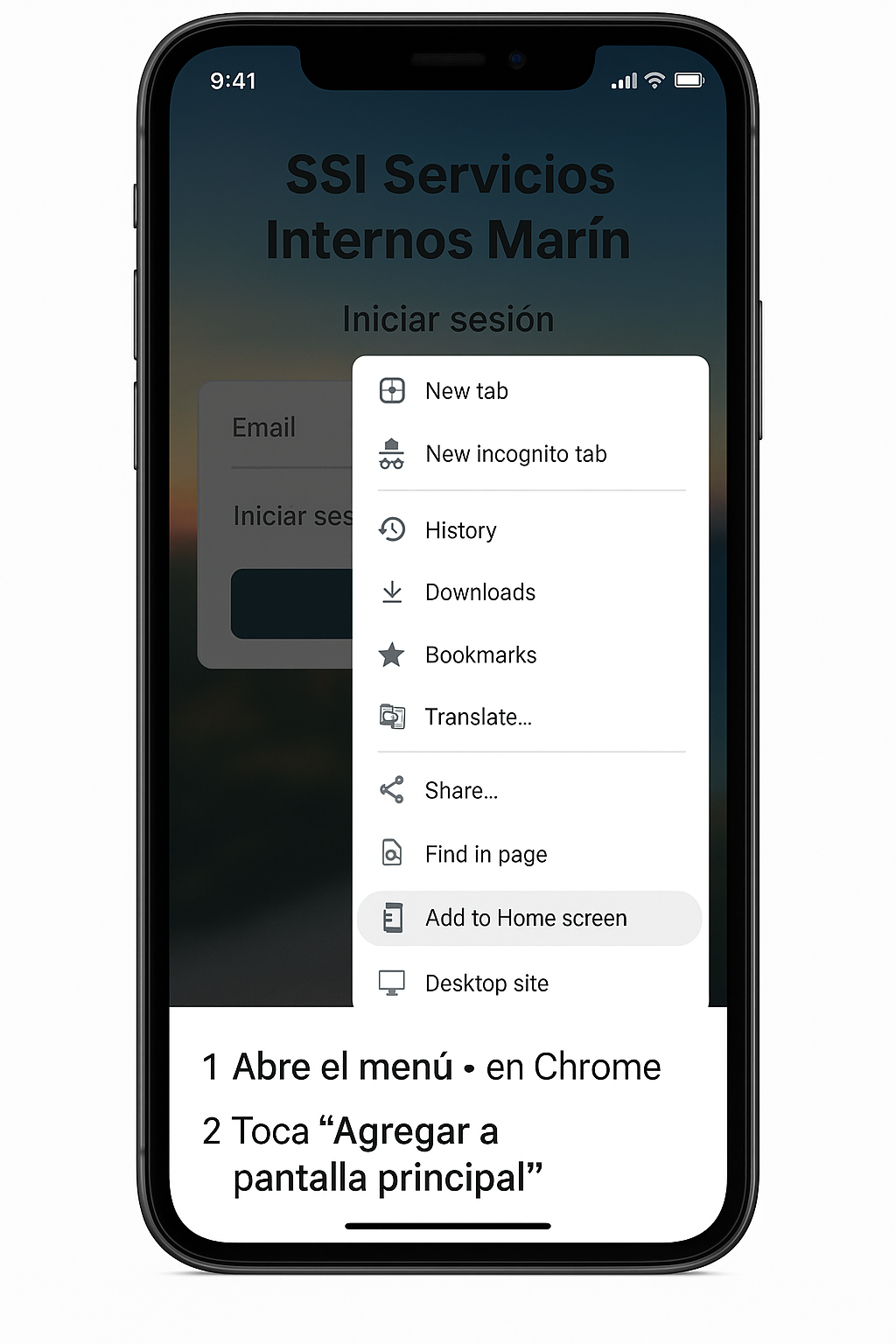 Agregar a pantalla principal