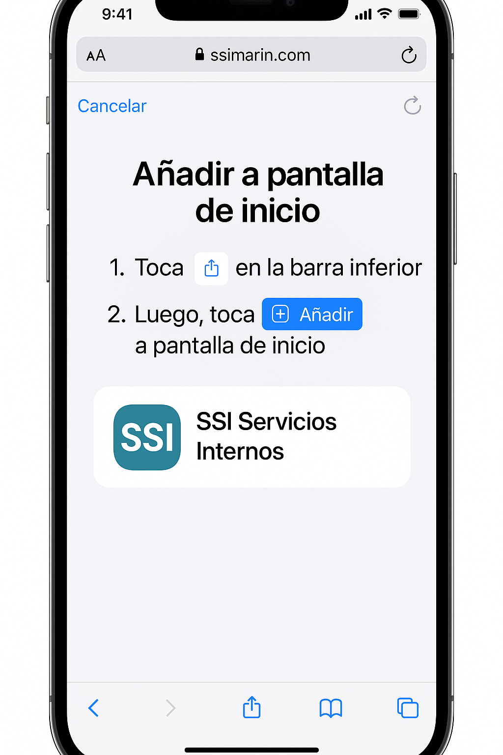 Agregar a inicio